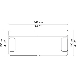 Canapé Alphabet – 2 places – PL240-1 - Fritz Hansen