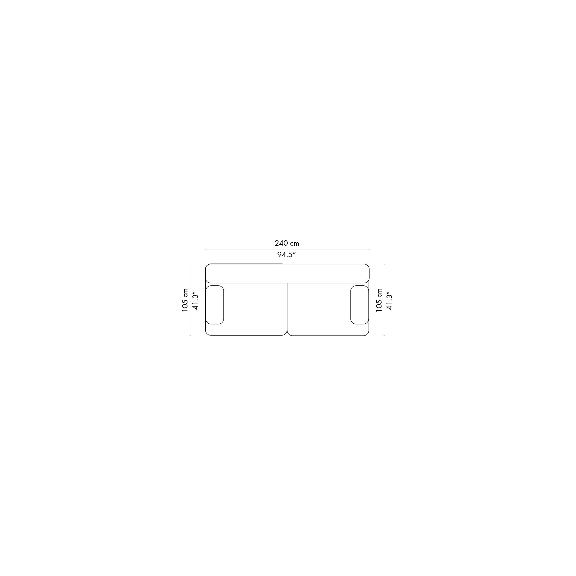 Canapé Alphabet – 2 places – PL240-1 - Fritz Hansen