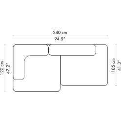 Alphabet Sofa – 2-seater – PL240-4 - Fritz Hansen