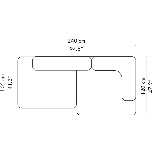 Canapé Alphabet – 2 places – PL240-5 - Fritz Hansen