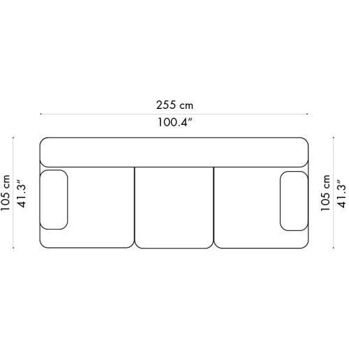 Alphabet Sofa – 3-seater – PL255-1 - Fritz Hansen