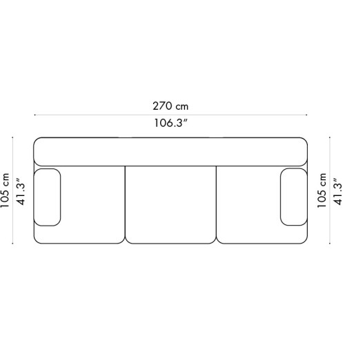 Canapé Alphabet – 3 places – PL270-1 - Fritz Hansen