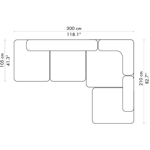 Canapé Alphabet – 4 places – PL300-4 - Fritz Hansen