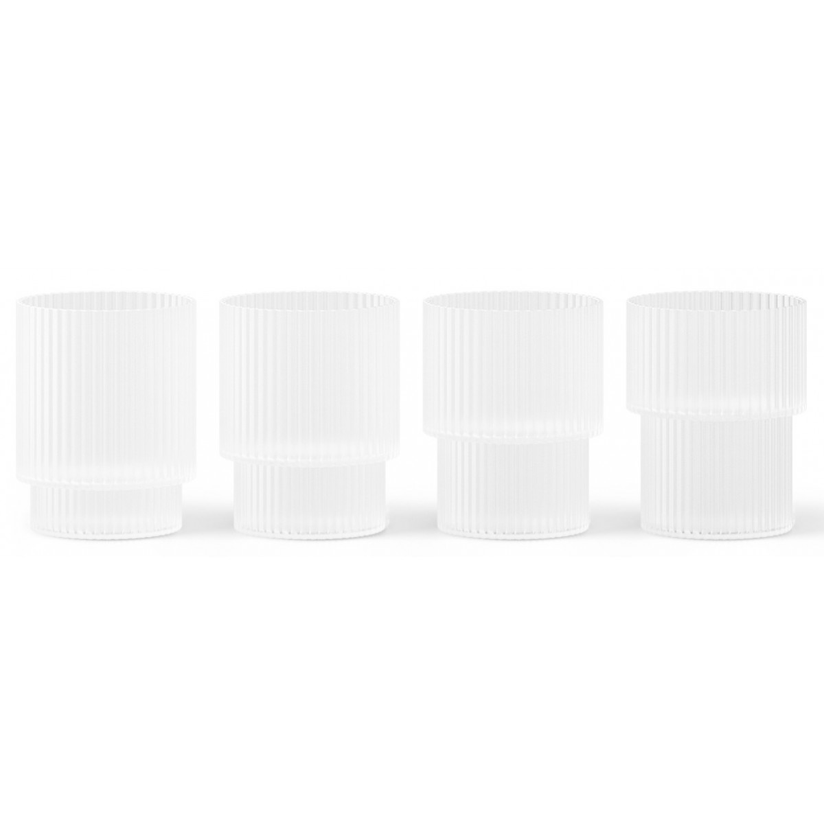 4 petits verres Ripple – givré - Ferm Living