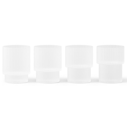 4 petits verres Ripple – givré - Ferm Living