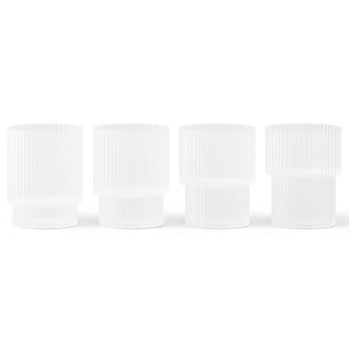 4 small glasses – frosted – Ripple - Ferm Living