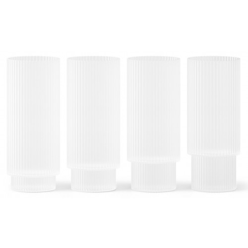 4 x verres long drink Ripple givré - Ferm Living