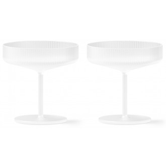 2 x coupes à Champagne Ripple givré - Ferm Living