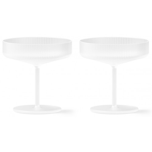 2 x coupes à Champagne Ripple givré - Ferm Living