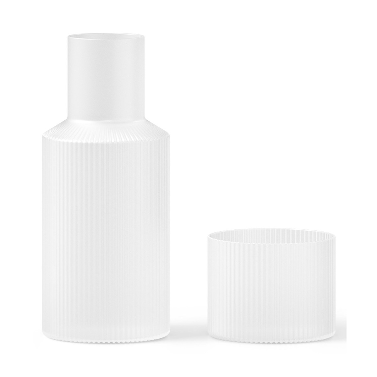 lot petite carafe + verre Ripple givré - Ferm Living