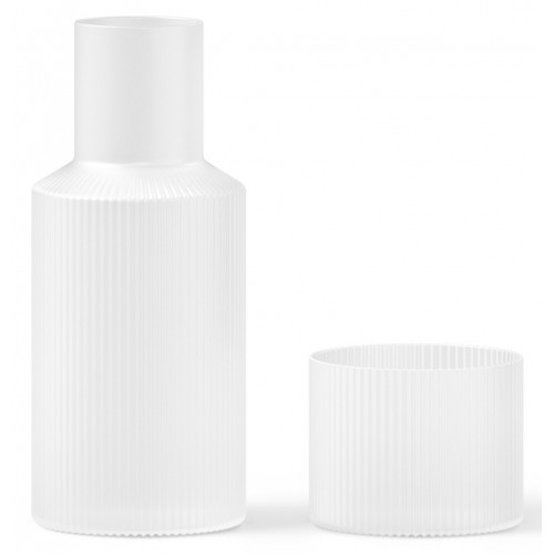 lot petite carafe + verre Ripple givré - Ferm Living