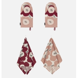 Pieni Unikko 384 oven mittens and tea towels - Marimekko