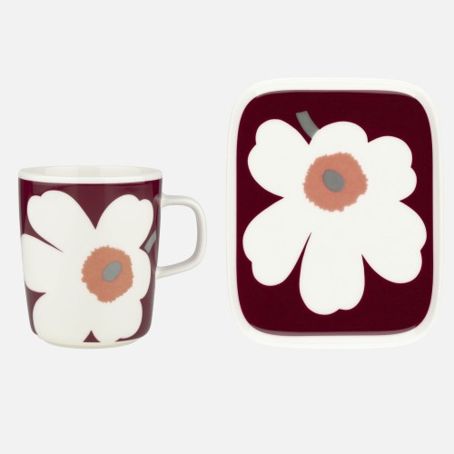 Unikko Anniversary 139 set – mug 2,5dl and plate 15x12cm