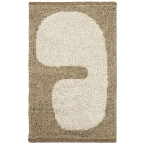 Tapis lavable Lay - Taupe foncé/Blanc-cassé - Ferm Living