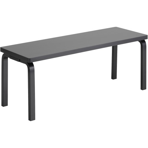 Banc 153A – Assise pleine – Bouleau peint en noir - Artek