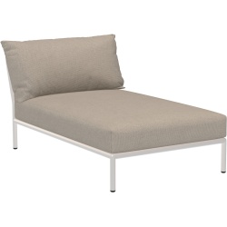 canapé Level 2 – chaise longue – tissu Sunbrella Heritage Ash (92) + base blanc écru (43) – Houe