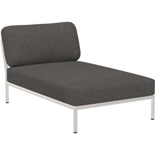 canapé Level – chaise longue – tissu Basic gris foncé (98) + base blanc écru (43) – Houe