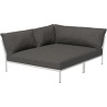 Level 2 sofa – left cozy corner – dark grey Basic fabric (98) + muted white base (43) – Houe