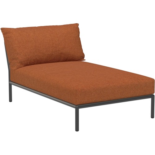 EPUISE – Canapé Level 2 – Chaise longue – Rust Heritage + Base Gris foncé - Houe