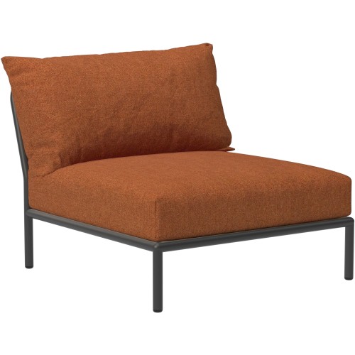 EPUISE – Canapé Level 2 – Fauteuil / module central – Rust Heritage + Base Gris foncé - Houe