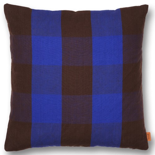 Grand Cushion cover - chocolate / bright blue - Ferm Living