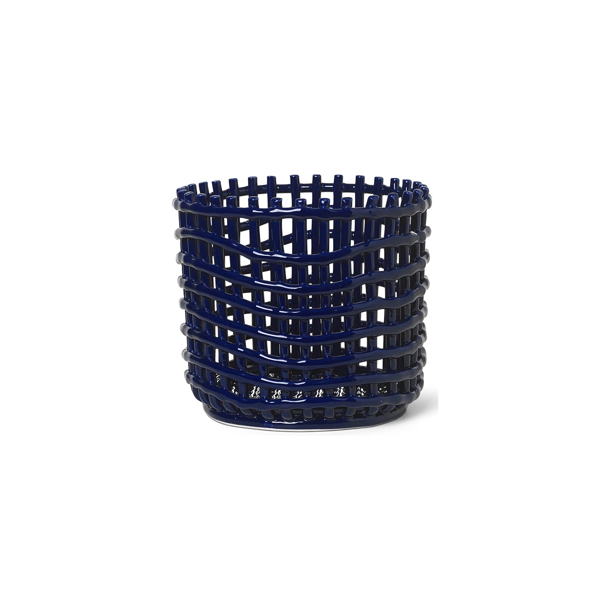 Ceramic basket L - blue - Ferm Living