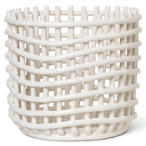 Ceramic basket L - off-white - Ferm Living