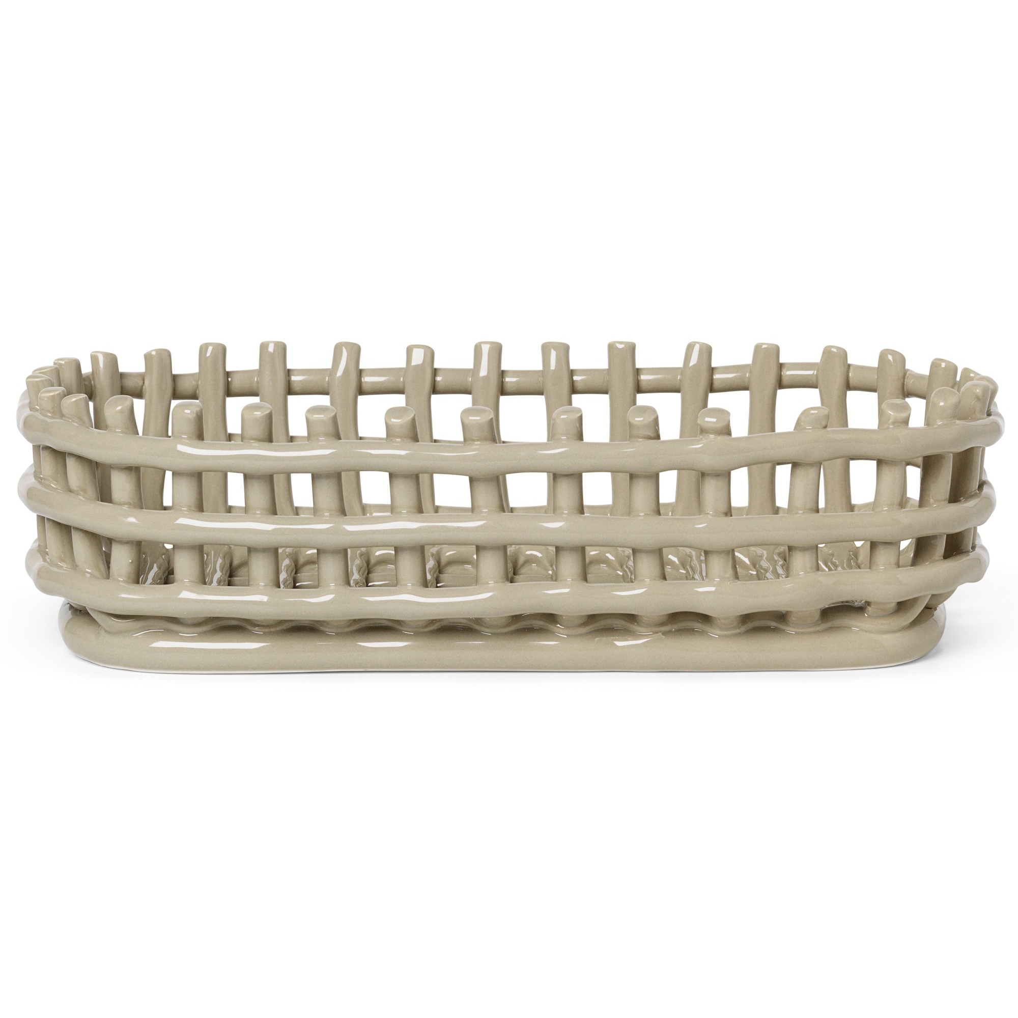 Ceramic basket oval - cashmere - Ferm Living