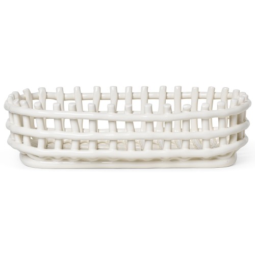 Ceramic basket oval - off-white - Ferm Living