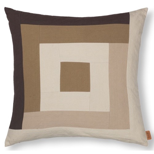 Border Cushion cover - coffee / dark sand - Ferm Living