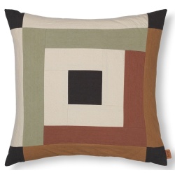 Border Cushion cover - dark sage / red brown - Ferm Living