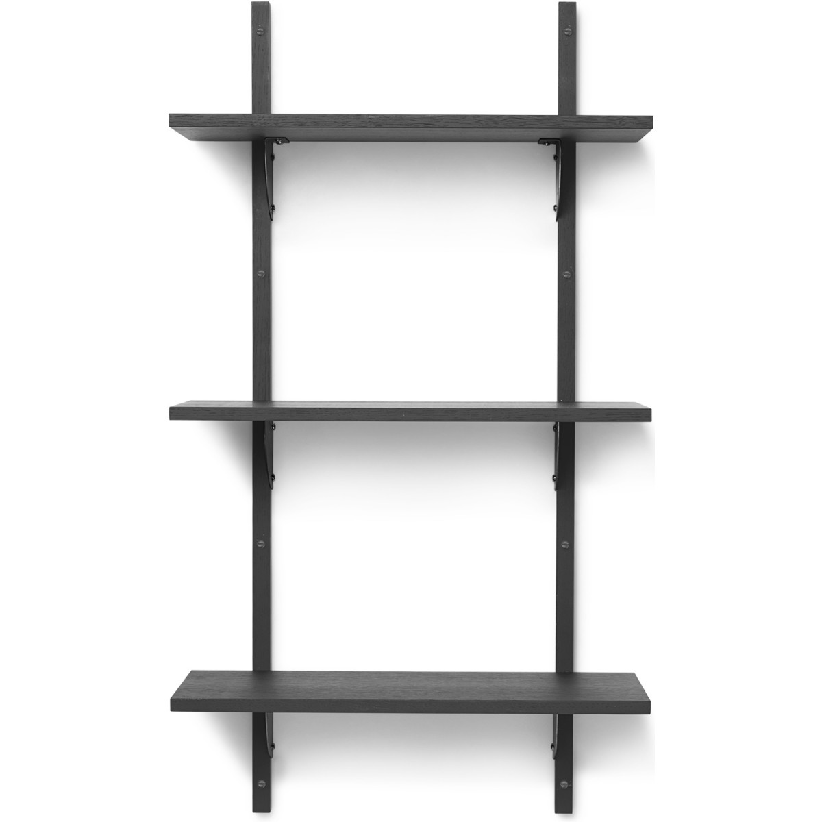 Sector Shelf – Triple and Narrow – Black ash / Black brass