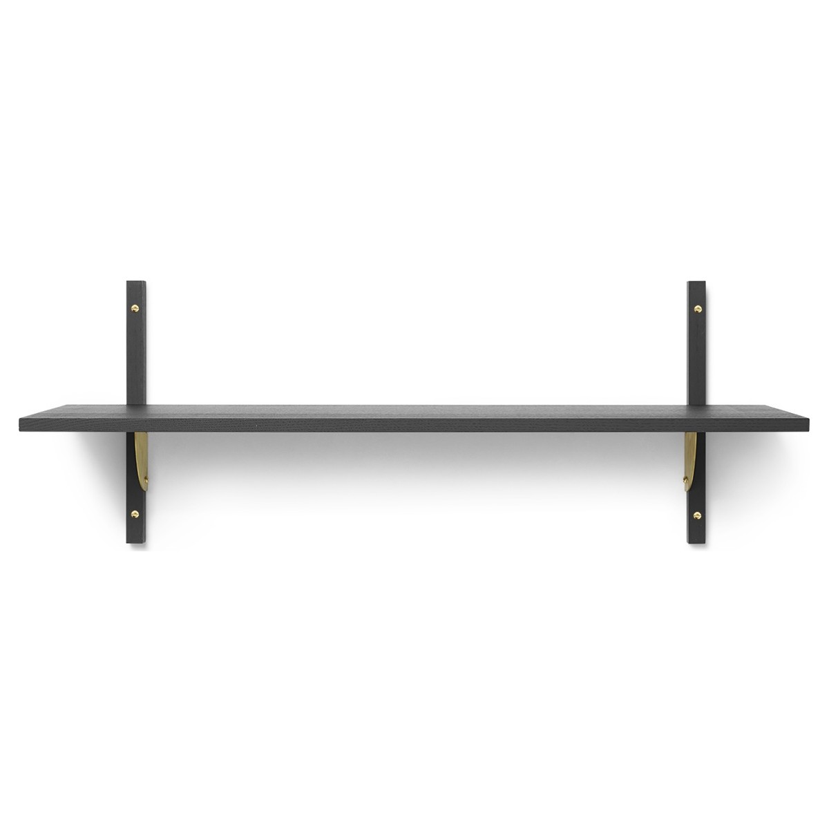 Sector Shelf – Simple and Wide – Black ash / Brass