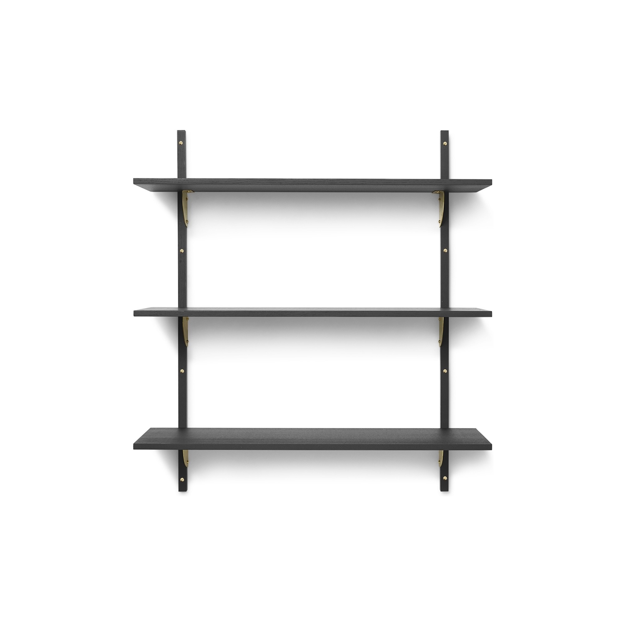 Sector Shelf – Triple and Wide – Black ash / Brass - Ferm Living