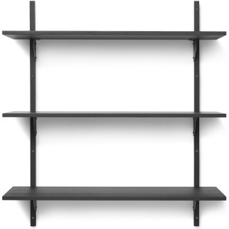 Sector Shelf – Triple and Wide – Black ash / Black brass