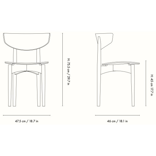 Chaise Herman Bois – Assise et Dossier Rembourrés - Ferm Living