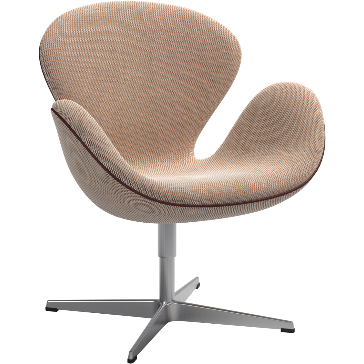 Swan Lounge Chair – Limited Edition 2024 – Serpentine Creme / Bronze + Grace Chestnut leather piping + Brushed aluminum base