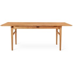 Table CH327 – 248 x 95 cm – plateau teck huilé / piètements chêne huilé - Carl Hansen & Søn