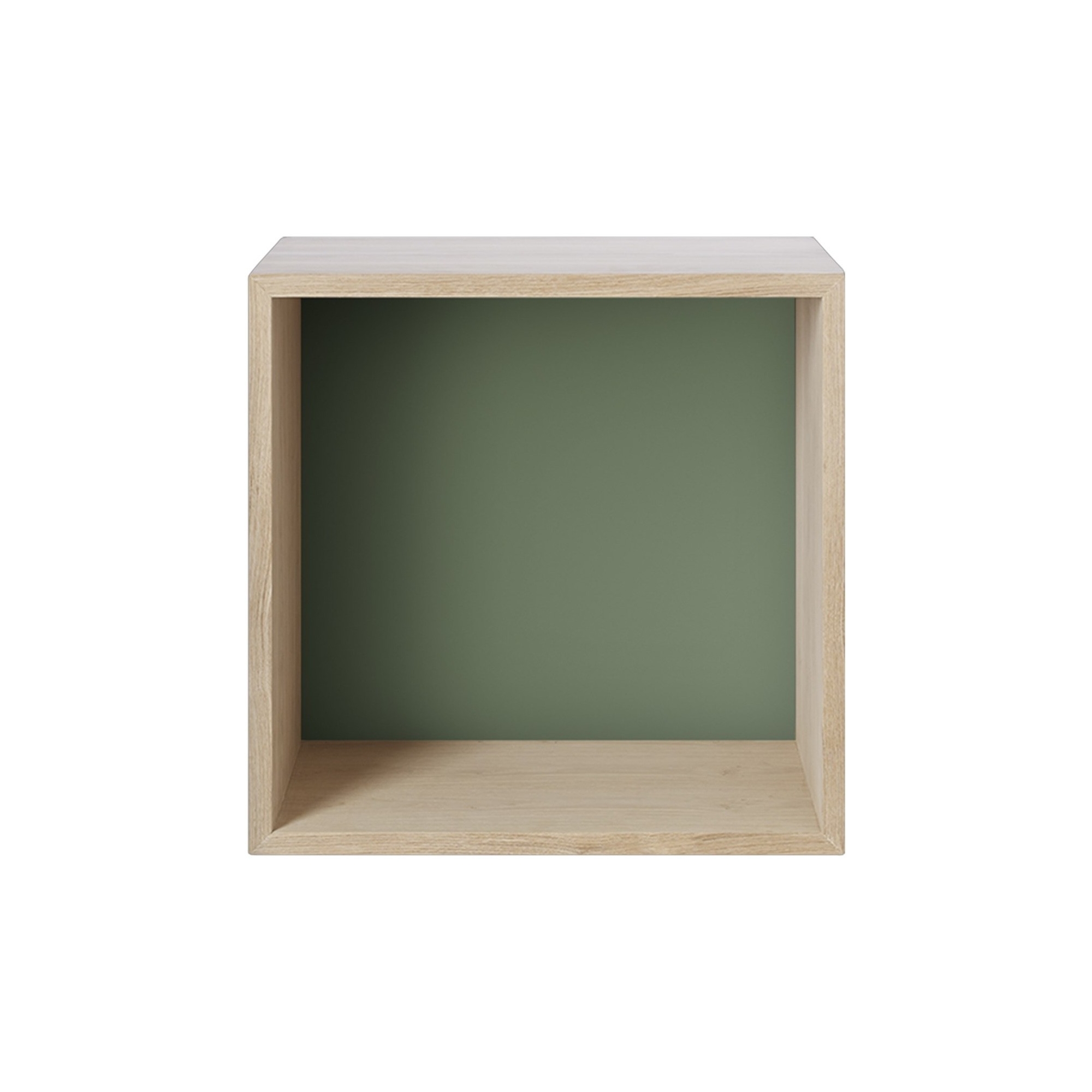 Medium Module Stacked – With back – Oak / Dusty Green - Muuto