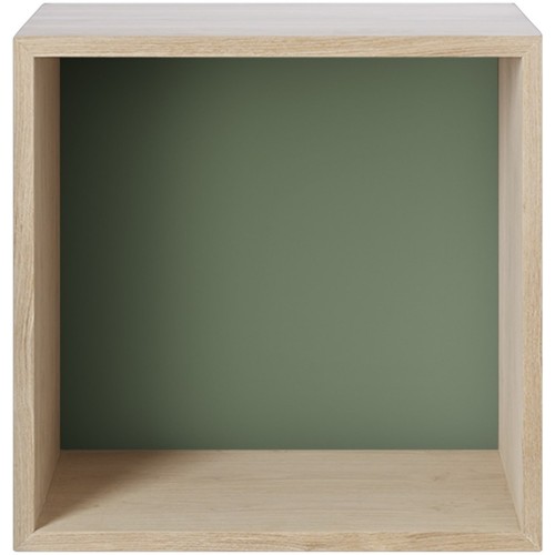 Medium Module Stacked – With back – Oak / Dusty Green - Muuto