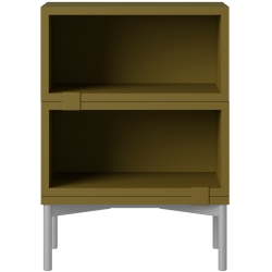 Stacked Bedside table – Configuration 1 – Brown Green - Muuto