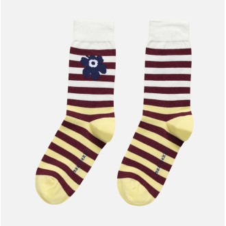 Chaussettes Kioski Kasvaa Tasaraita Unikko Two 128 - Marimekko