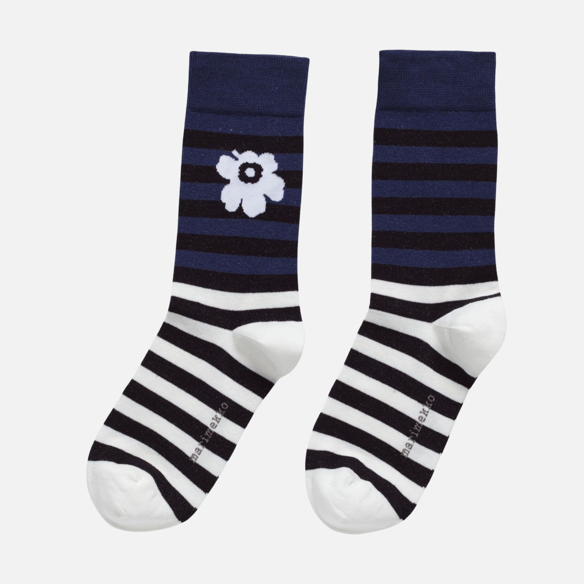 Chaussettes Kioski Kasvaa Tasaraita Unikko Two 519 - Marimekko