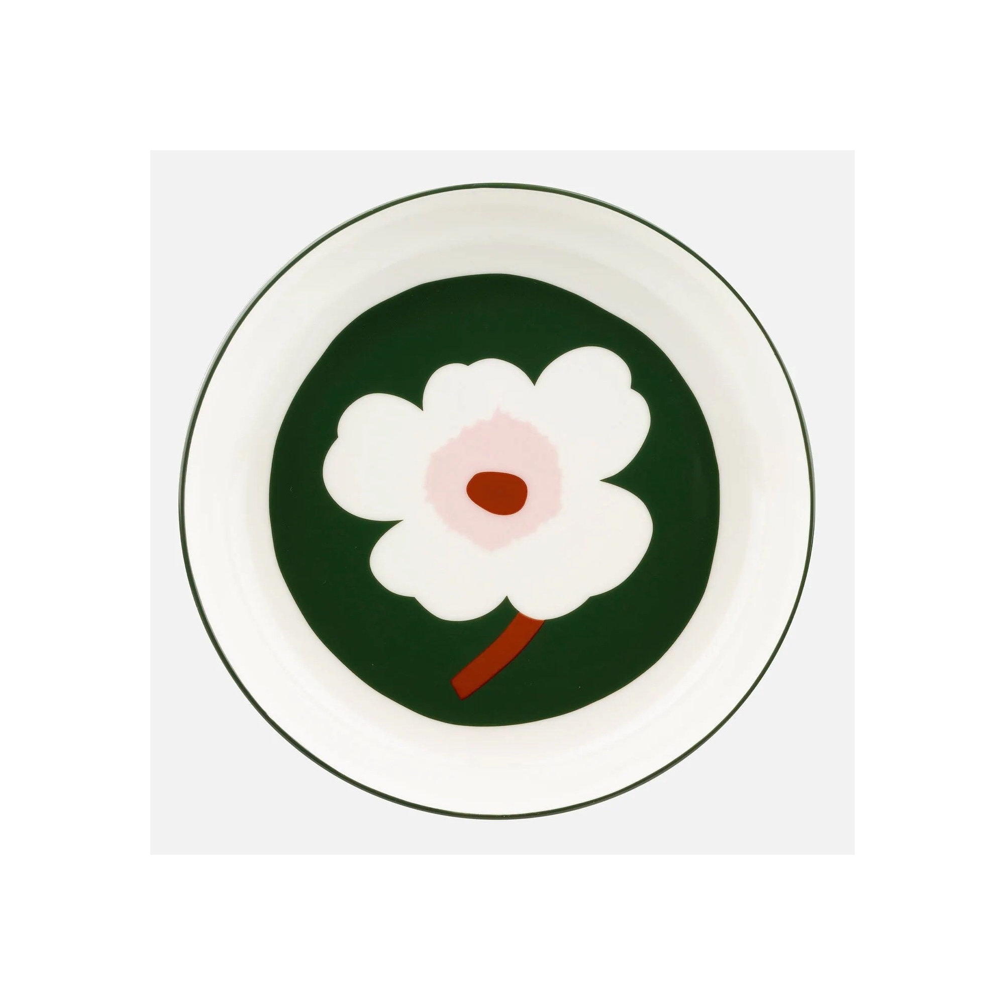 Unikko One White Flower 163 plate 20.5cm - Marimekko