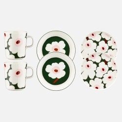 Set de mugs et assiettes Unikko 163, 6 pcs - Marimekko