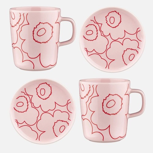 Set Piirto Unikko 133 – assiettes 13,5cm et mugs 2,5dl - Marimekko