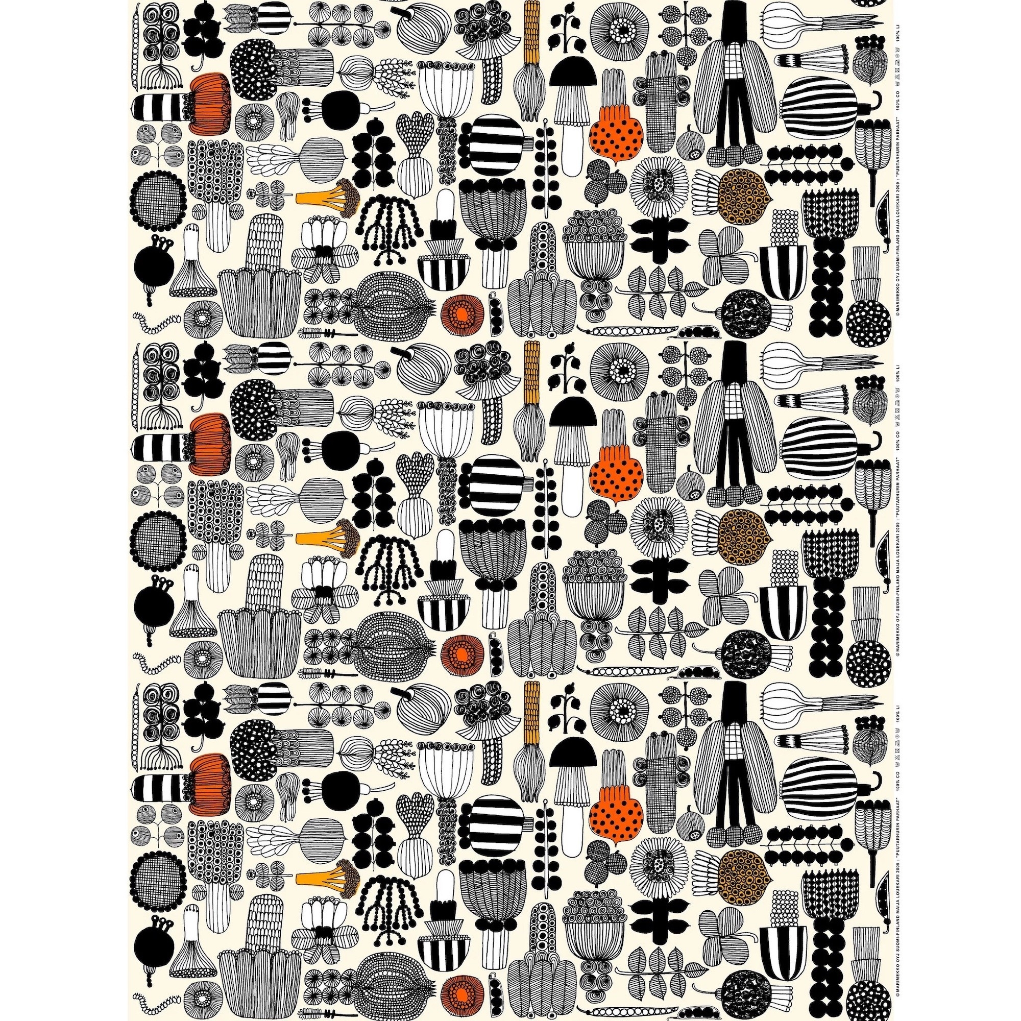 Tissu coton enduit acrylique Puutarhurin parhaat 193 - Marimekko