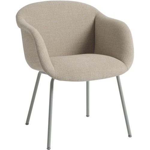 Fauteuil Fiber Soft – Pieds métal – Ecriture 240 / Gris - Muuto