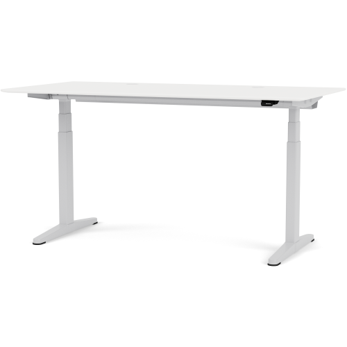 HiLow 3 Adjustable desk – 160 x 80 cm – Micro laminate Snow / Aluminium base - Montana