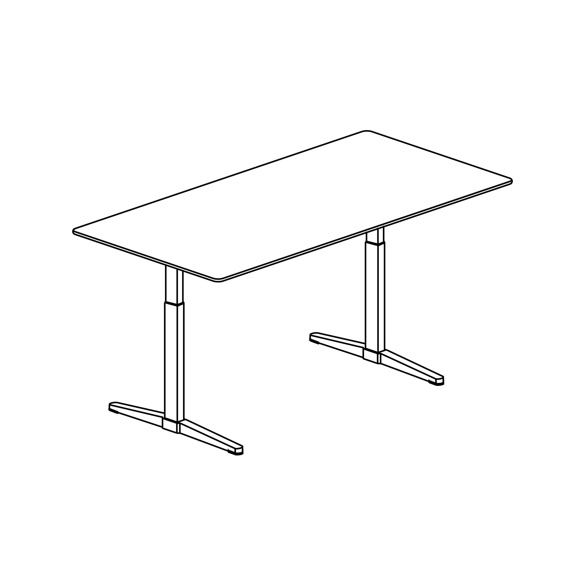 Bureau ajustable HiLow 3 – 160 x 80 cm - Montana